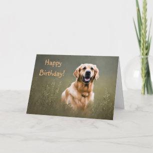 Happy Birthday Golden Retriever Kaart