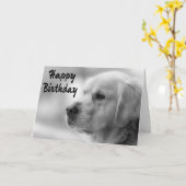 Happy Birthday Golden Retriever Puppy Dog Kaart (Gele Bloem)