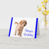 Happy Birthday Golden Retriever Puppy Dog Kaart (Gele Bloem)