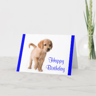 Happy Birthday Golden Retriever Puppy Dog Kaart