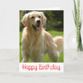 Happy Birthday Golden Retriever Puppy Kaart (Voorkant)