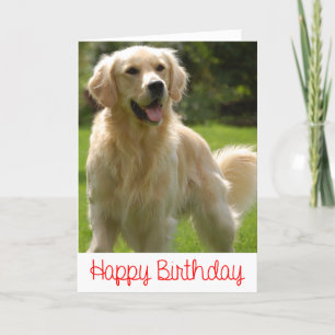 Happy Birthday Golden Retriever Puppy Kaart