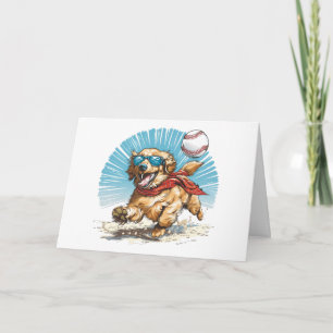 Happy Birthday Golden Retriever speelt honkbal Kaart