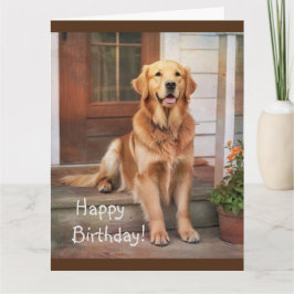 Happy Birthday Golden Retriever Wenskaart Kaart