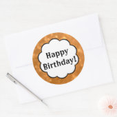 Happy Birthday - Golden Round Sticker (Envelop)