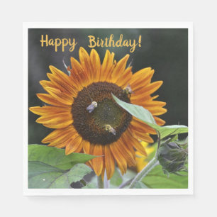 Happy Birthday Golden Sunflower Servet
