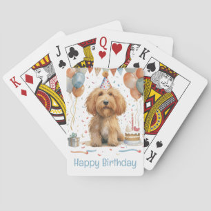 Happy Birthday Goldendole Dog Pokerkaarten