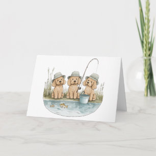 Happy Birthday Goldendoodle Dogs Gevist Kaart