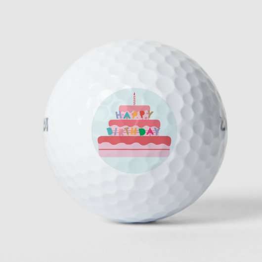 Happy Birthday Golf Balls Golfballen (Voorkant)
