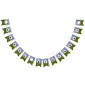 Happy Birthday-golfbal op t-shirt in gras Vlaggetjes (Alle)