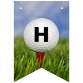 Happy Birthday-golfbal op t-shirt in gras Vlaggetjes (Tweede vlag)
