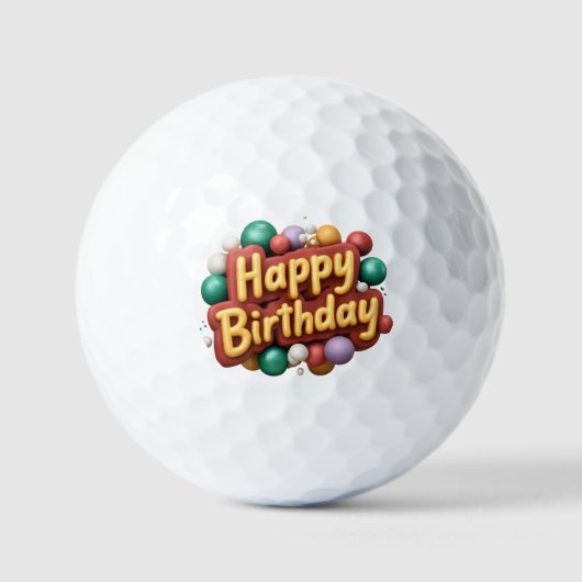 happy birthday golfballen (Voorkant)