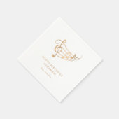 Happy Birthday Gouden Muzieknoten Elegant Servet (Hoek)