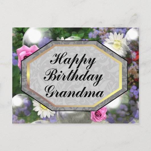 Happy Birthday Grandma Briefkaart (Voorkant)