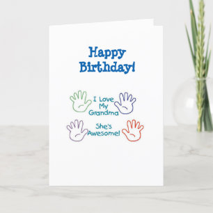 Happy Birthday Grandma - Hands Card Kaart