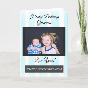 Happy Birthday Grandma Personalized Photo Card Kaart