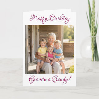 Happy Birthday Grandma Photo Template Personalized Kaart