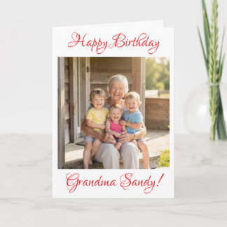 Happy Birthday Grandma Photo Template Personalized Kaart