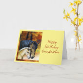 Happy Birthday Grandmoeder Horse Equestrian Kaart (Gele Bloem)