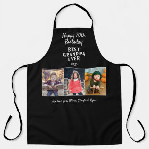 Happy Birthday Grandpa 3 Foto's Black Apron Schort