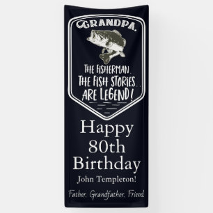 Happy Birthday Grandpa Bass Vist Age Banner