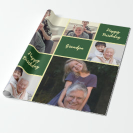 Happy Birthday Grandpa Custom Photo Collage  Cadeaupapier