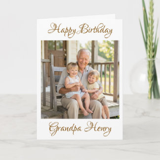Happy Birthday Grandpa Photo Template Personalized Kaart