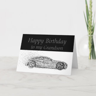Happy Birthday Grandson Classic Cars Vehicles Kaart