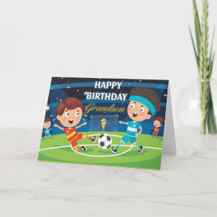 Happy Birthday Grandson Football Card Kaart