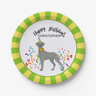 Happy Birthday Great Dane Dog Party Papieren Bordje