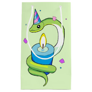 Happy Birthday Green Party Snake Drake Gift Bag Klein Cadeauzakje