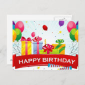 Happy Birthday Greeting Briefkaart (Voorkant / Achterkant)