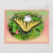 Happy Birthday Greeting Tiger Swallowtail Butterfl Briefkaart (Voorkant)