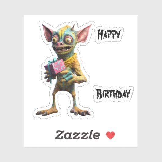 Happy Birthday Gremlin Sticker (Vel)