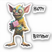 Happy Birthday Gremlin Sticker (Voorkant)