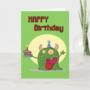 Happy Birthday Groene Monster Kaart