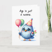 Happy Birthday Grumpy Bird Age is gewoon een getal Kaart (Voorkant)
