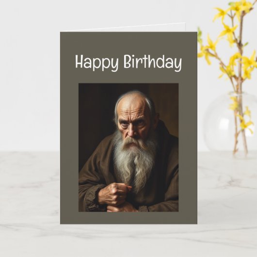 Happy Birthday Grumpy Old Man Kaart (Gele Bloem)
