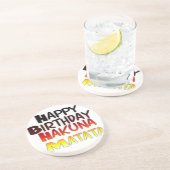 Happy Birthday Hakuna Matata Inspirerend grafisch Zandsteen Onderzetter (Zijkant)