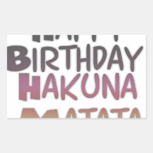  Happy Birthday Hakuna Matata Paars Inspir Rechthoekige Sticker
