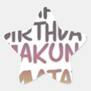  Happy Birthday Hakuna Matata Paars Inspir Ster Sticker