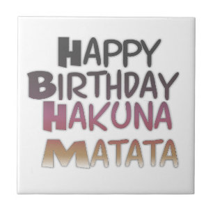 Happy Birthday Hakuna Matata Paars Inspir Tegeltje
