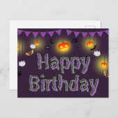 Happy Birthday Halloween Briefkaart (Voorkant / Achterkant)