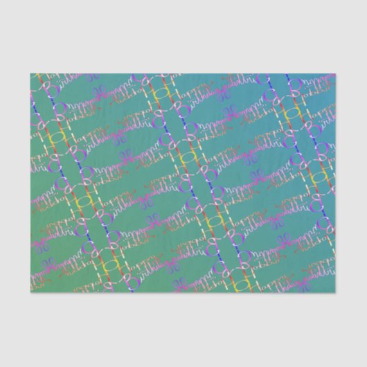 "Happy Birthday" Hand geschreven Tissuepapier (Voorkant)