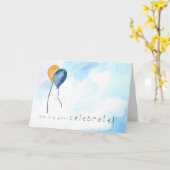 Happy Birthday Hand painted watercolor balloons Kaart (Gele Bloem)