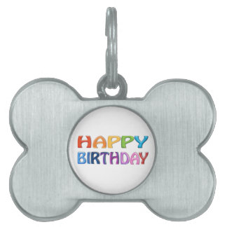 HAPPY BIRTHDAY - Happy 3D-achtig Colorful Gift Huisdieren Naamplaatje
