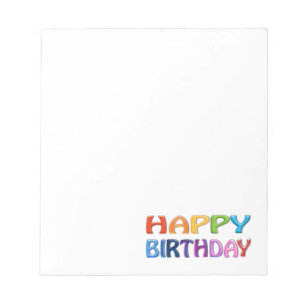 HAPPY BIRTHDAY - Happy 3D-achtig Colorful Gift Notitieblok
