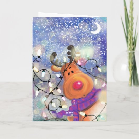 Happy Birthday - Happy Reindeer - Fun Kaart (Achterkant)