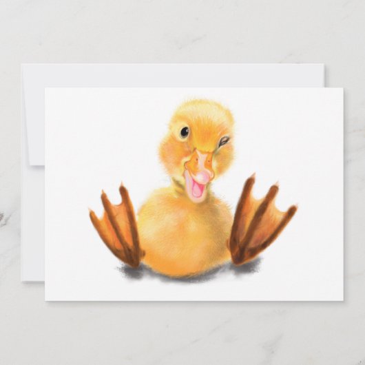 Happy Birthday - Happy Yellow Duck Playful Wink (Achterkant)