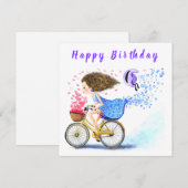 Happy Birthday - Happy Young Girl op een bord (Voorkant / Achterkant)